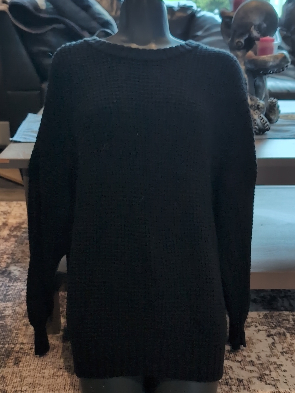 American Eagle Outfitters Soft And Cozy Black Crewneck Sweater
